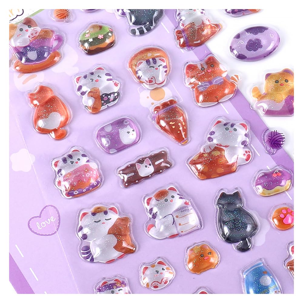 Set of 2 Cute 3D Reward Stickers for Cell Phone Diary Sparkly Girl Craft Supplies Marine DIY, Decorations, Decorations, Decor, (Bear + Life)