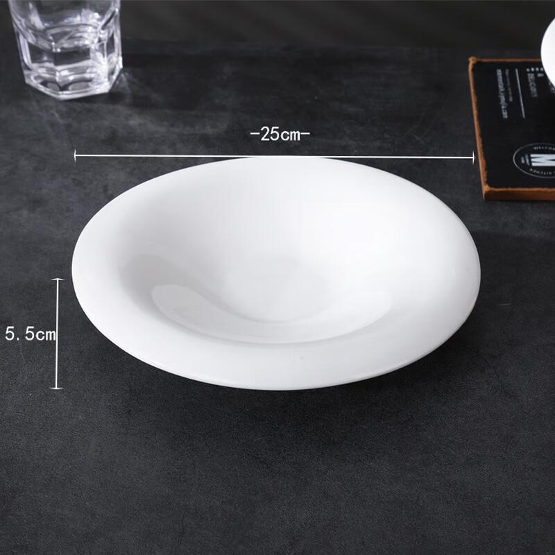 

ZISIZ 10-inch White Porcelain Dinner Bowls (2-Pack)