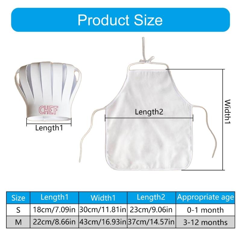 Newborn Cooking Costume White Chefs Hat And Apron For Baby Photoshoots Soft Infant Photography Props Holiday Gift