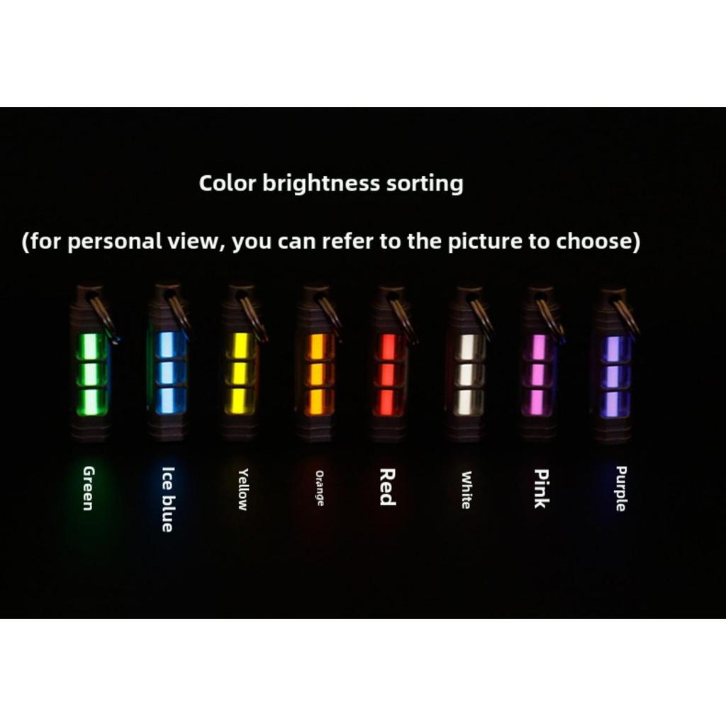 Titanium Alloy Tritium Tube Keychain, Self-luminous Tritium Trachea Necklace Pendant 3.5 * 25mm Tritium Removable