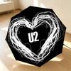 Heart U2 8 Ribs 3Fold Black Glue Uv Protection Umbrella Sun Protection Rainproof Compact Folding Umbrella For Travel Daily Use C923652