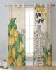 Skull Fruit Lemon Retro Sheer Curtains for Living Room Decoration Window Curtains for Kitchen Tulle Voile Organza Curtains