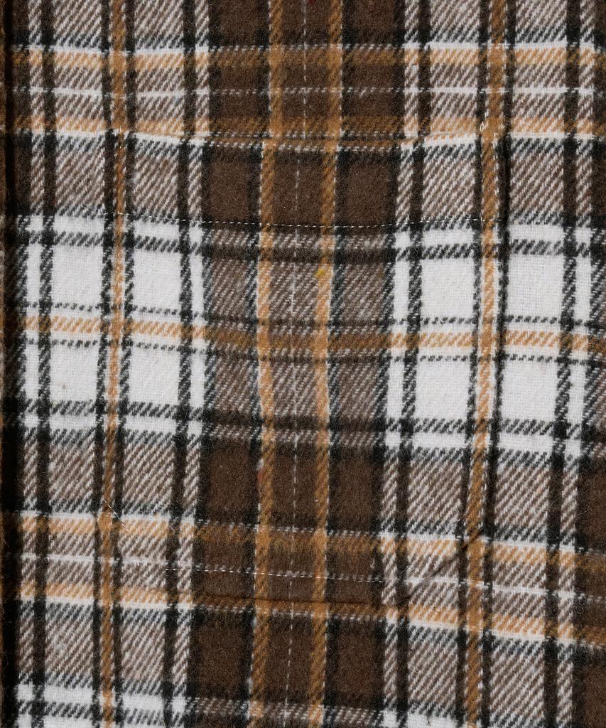 STANDARDERROR 87-Stan139 Legacy Mood Oversized Pocket Long Sleeve Check Shirt Jacket Brown