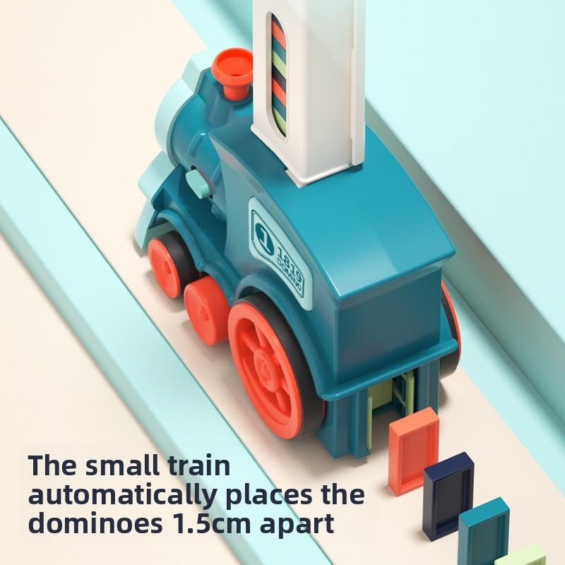 Non-Toxic Domino Train For Kids Automatic Electric Laying Car Colorful Dominoes Set Educational Toys Blocks Gift For Children
