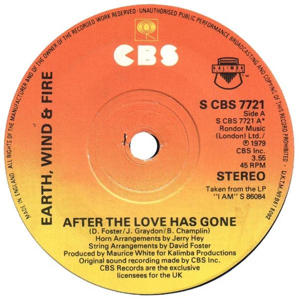 

7inch Record EARTH, WIND & FIRE - After The Love Has Gone SCBS7721 CBS 1979 UK Soul/Funk Used