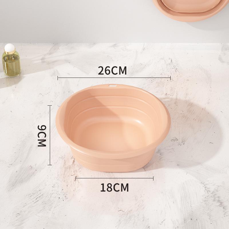Collapsible Portable Washbasin: Thickened, Telescopic, Solid Color Basin for Laundry and Household Use