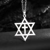 European and American L Hollow Hexagram Pendant Cross Necklace Fashionable Simple Clavicle Chain