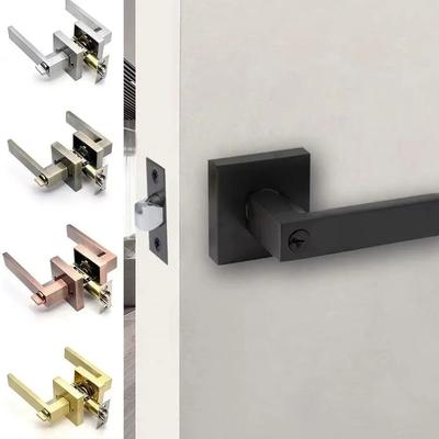 Serrure de porte à trois barres en alliage d'aluminium Quincaillerie pour meubles carrée Serrure à poignée à trois pôles avec clés Intimité
