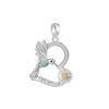 NEW Fine S925 Silver Pink Glass Flamingo Dangle Bead Pendat Fit Original  Bracelet Jewelry Shiny Colored Zircon Bird Charm