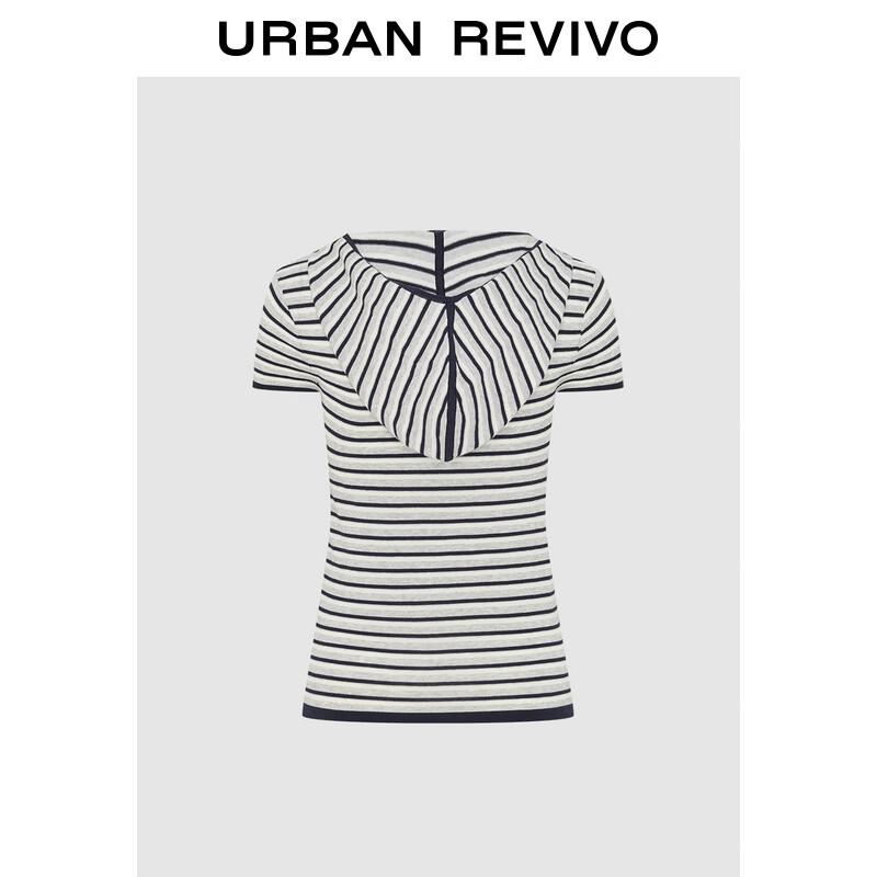 

Женский вязаный топ с капюшоном и полосками, с коротким рукавом XS