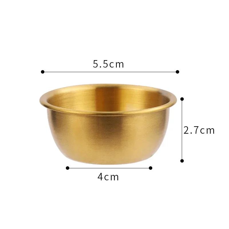 Small Seasoning Dish 304 Stainless Steel Kitchen Sauce Cup Ketchup Dipping Bowl Appetizer Plates Sushi Vinegar Soy Saucer Dish
