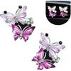 2 PCS Bling Car Air Vent Clips, 3D Dual Butterfly Rhinestone Ornament, Anti-rust Metal Decorative Diffuser Trim for Women & Girls, Straight Outlet