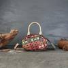 Hand-woven Genuine Leather Color-blocked Shell Bag Hand-held Crossbody Women's Bag