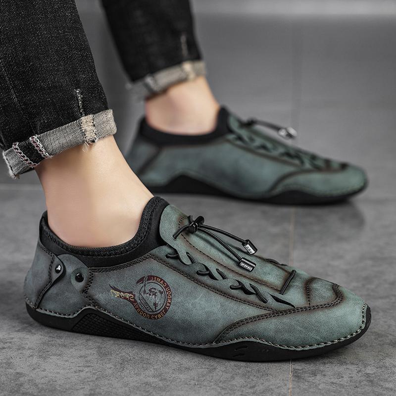 Fashion Men's leather Casual shoes 2024 New fashion outdoor sneakers handmade high quality loafers men's soft soled shoes