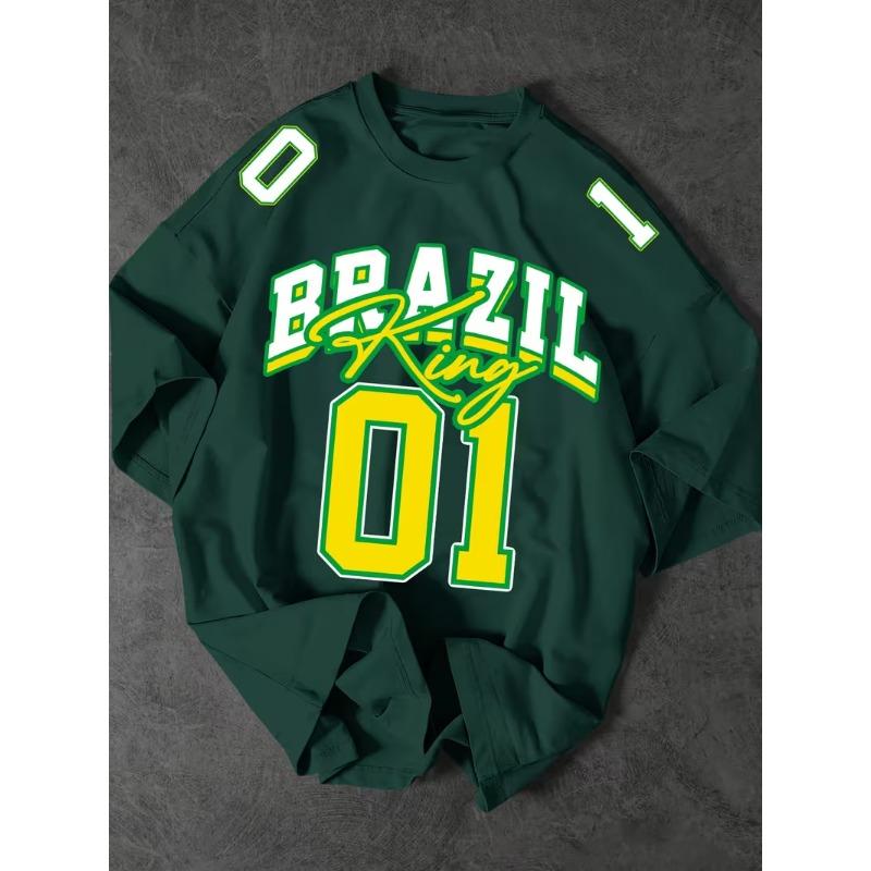 New Summer Men's 3D Digital Printed Soccer Jersey, Loose Fit, Breathable, Quick-Drying, Short-Sleeve Sports Training Jersey