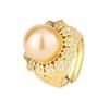 Jewelry Copper Platinum Plated Pearl Ring Women'S 14Mm