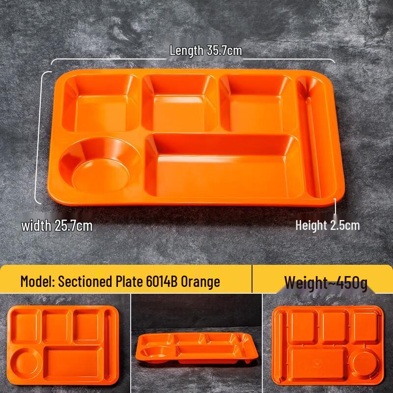 

JINMEILI Melamine 6-Compartment Divided Serving Plate