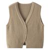 Designer Button Vest Knit V Neck Waistcoat Women Spring Cardigan Sweater Top