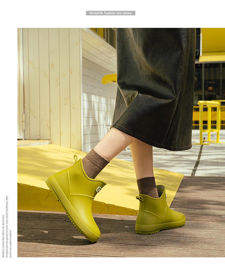 Women's Stylish Waterproof Low-Cut Non-Slip Rain Boots for Wading and Markets