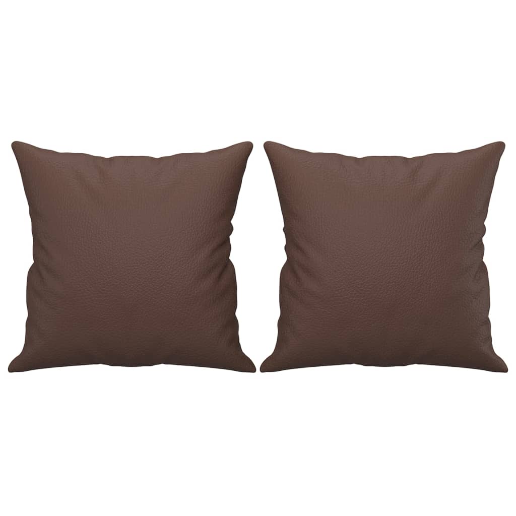 Decorative Cushions 2 pcs Brown 40x40 cm Faux Leather