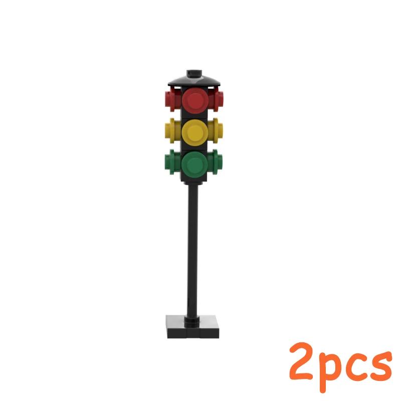 

MOC City Traffic Lights Road Signs Roadblock Signal Light Speed Limit DO-IT-YOURSELF Building Block Scene Construction Minifigs Attachments
