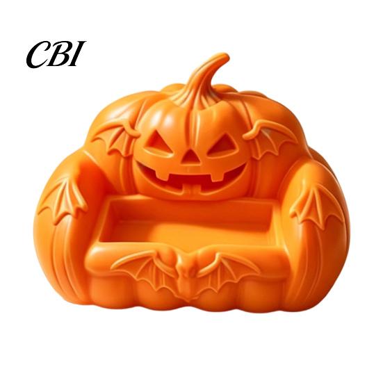 Office Desk Ornaments 3D Printed Ghost Pumpkin Sofa Ornaments, Spooky Cute Halloween Decor Tray, Haunted Decorative Collectible Toys House Shelf