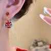 Cartoon Tassel Lion Dance Earrings Awakened Lion Chinese Style Lion Dance Ear Studs Pendant Alloy Drop Earrings Fashion Jewelry