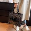With Inner Pouch Transparent Jelly Bag Large Capacity PVC Composite Tote Bags  School