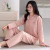 Women's Pure Cotton Thickened Cardigan Pajamas for Autumn/Winter 2025 - Warm Layered Design for Indoor/Outdoor Wear