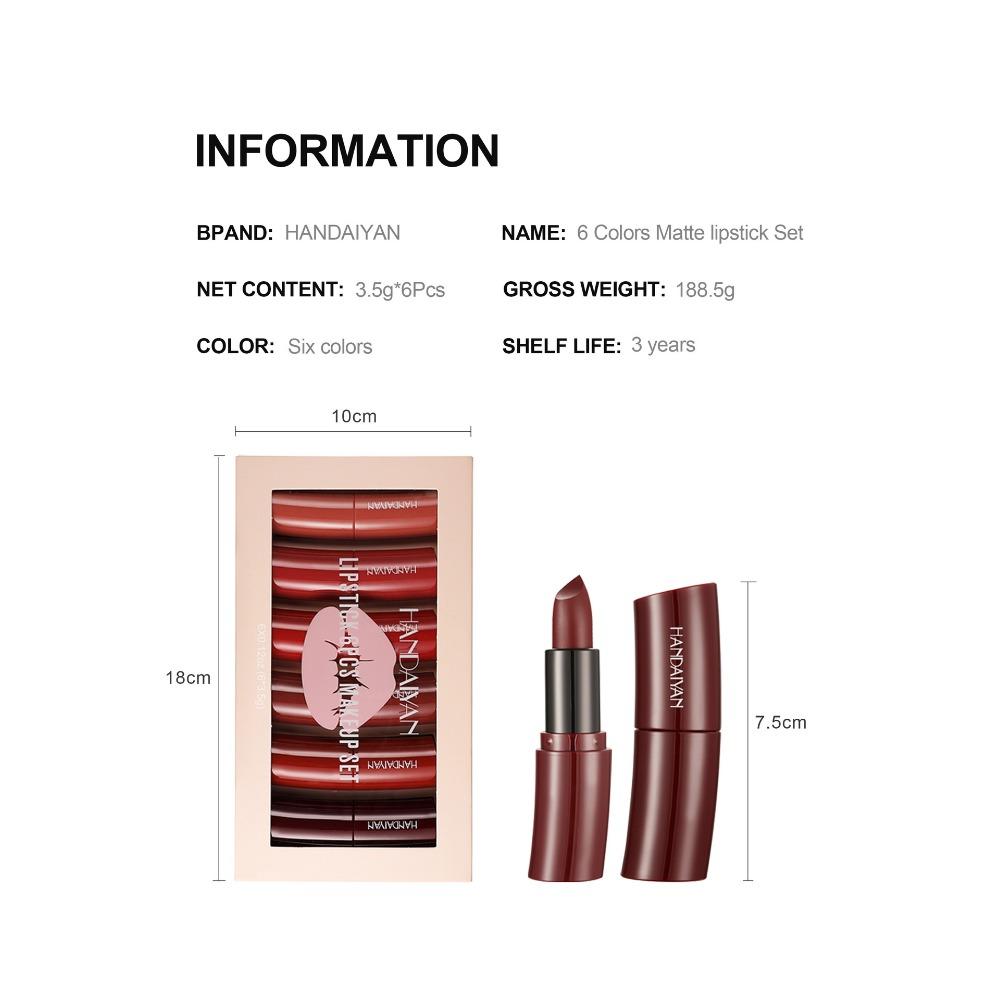 HANDAIYAN Arc-förmiges Lippenstift-Make-up Natürliches Lip Gloss Matte Long Lipgloss Echtes Set
