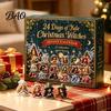 Christmas Party Favors for Friends Witches Advent Calendar 2026, 24 Days Yule Countdown Box, 2D Festive Gift Box Collectors Acrylic Witch Figurine
