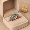 Baguette Cut Topaz Eternity Band Ring – Rose Gold Plated 925 Sterling Silver Stackable Wedding Anniversary Ring - Art Deco Jewelry Gift for her