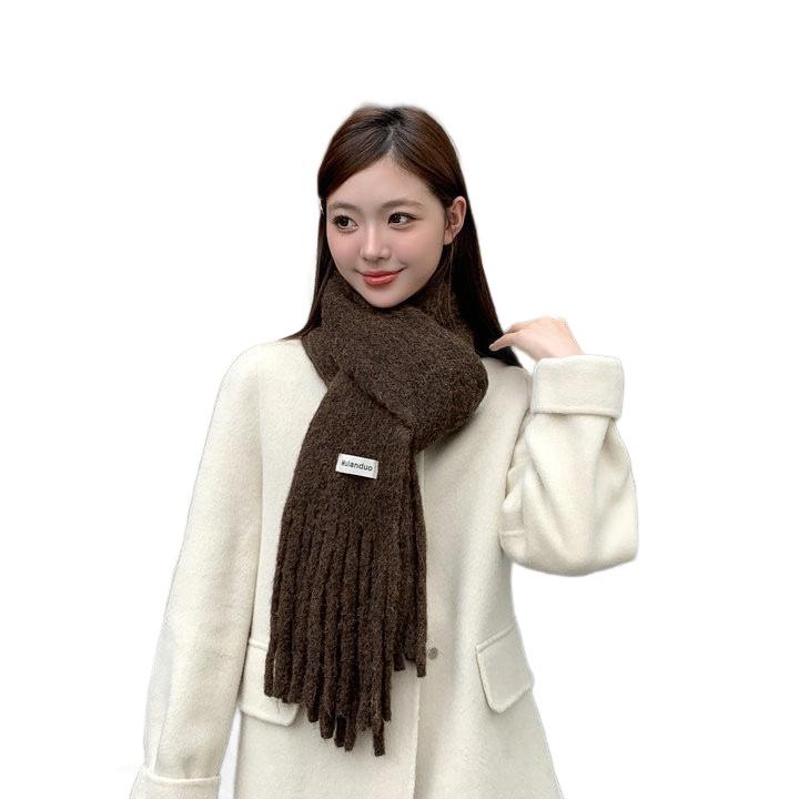 Women's Korean Style Mid-Length Cashmere Scarf: Luxurious, Warm, and Versatile Neck Warmer