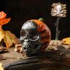 Yousheng Skeleton Pumpkin Ornaments, Resin Durable Halloween Decorations, Retro Dark Style Table Decor, for Party Window