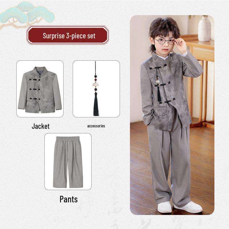 Traje de Bordado Chino Nuevo para Niños - Vestido de Primavera/Otoño y Hanfu para Niños para Actuaciones