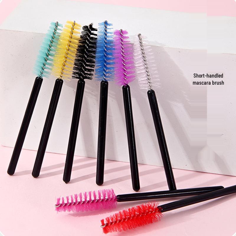 

Portable Nylon Eyelash and Eyebrow Brush with Black Handle Red Head