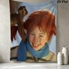Pippi Wall Tapestry Aesthetic Wall Hanging Printed Fabric Blanket Decorative Tapestries For Bedroom Living Room Home Decor