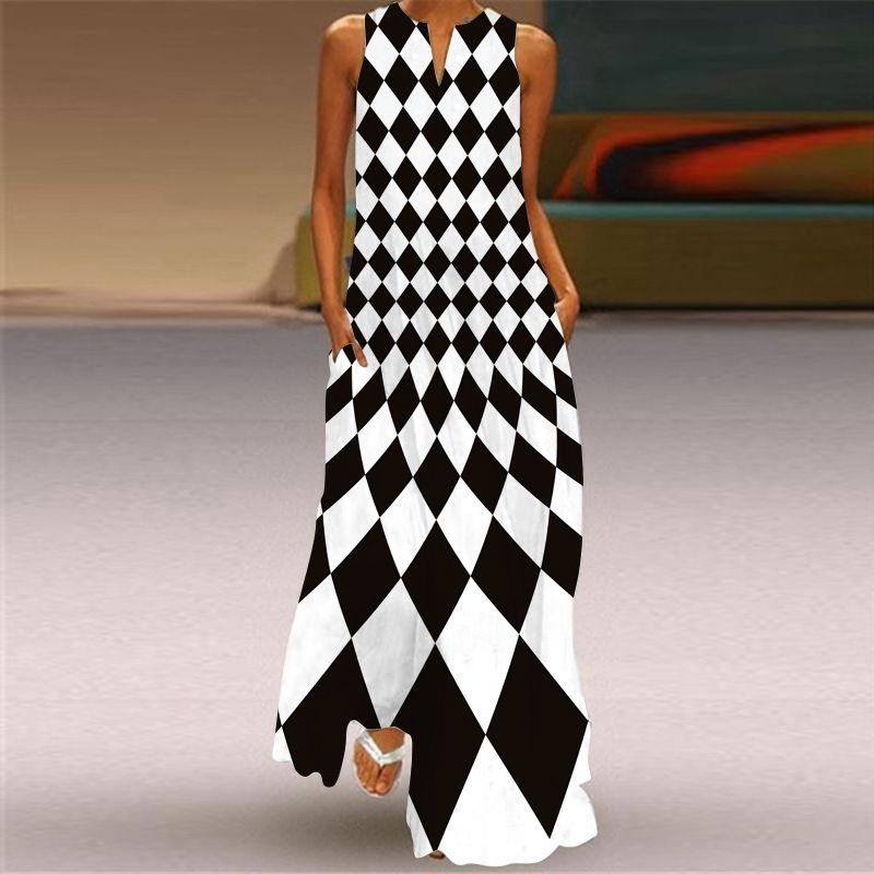 Dress Women 3D Print Peacock Dragon Big Elephant Horse Tiger Lion Animal Pattern Sleeveless Maxi Dress