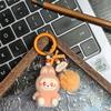 Three-dimensional Flocking Keychain Soft Glue Cute Baby Walking Bag Mobile Phone Pendant Cute Pendant