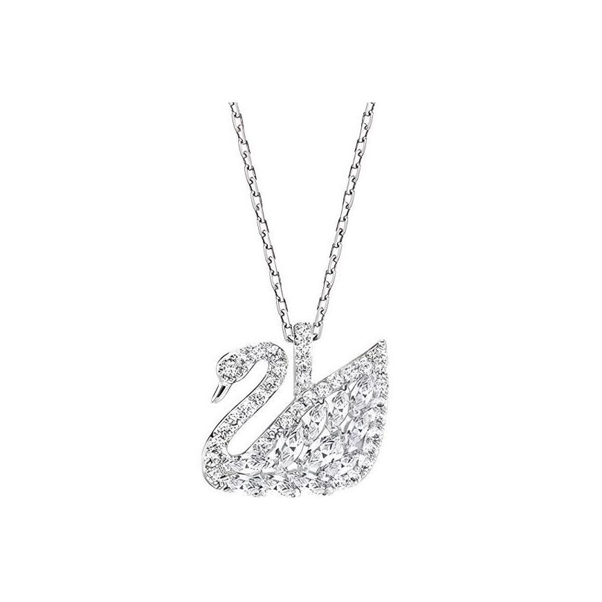

Swarovski Swan Lake Small Luxury Love Swan Necklace Women necklace Silver 5296469 Box (Random Color)