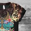 Plus Size Women Short Sleeve 3D  Printed  Tops Tee T-Shirt Blouse