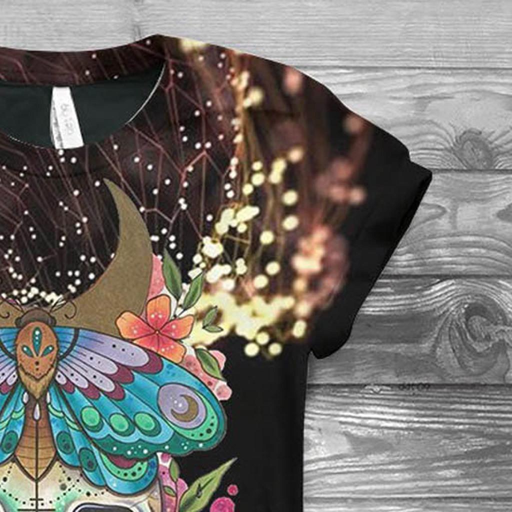 Plus Size Women Short Sleeve 3D  Printed  Tops Tee T-Shirt Blouse