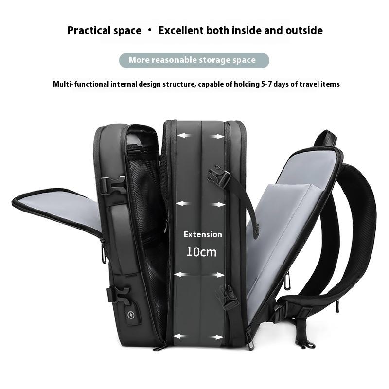 Backpack Men's Large Capacity Business Travel Short Trip Luggage Casual Expandable Multifunctional Computer Backpack
