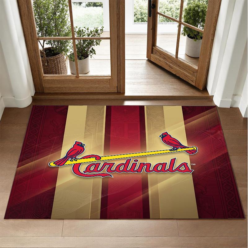 St. Louis Cardinals Design Crystal Velvet Rug Soft Decorative Mat for Bedroom Entrance