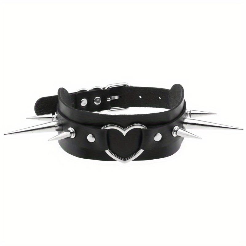 1Pc Gothic Long Spike Choker PU Leather Collar Punk Big Rivet Studded Necklace for Men Women Gothic Jewelry Accessories чёрный