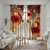 2pcs HD Christmas Snowflake Red Drop Ball Solid Decorative Curtain Yellow Tie Digital Printed Curtain Home Decoration Style D