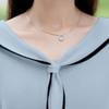 Moka Na Women's Contrast Sailor Collar Knit Top