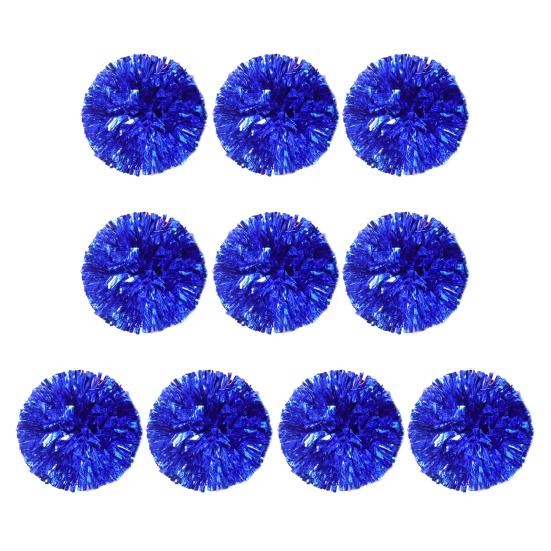 10Pcs Cheerleader Pom Poms Metallic Cheerleader Pompoms with Finger Ring Cheering Props for Squad Team Sports Game Dance Dress Party