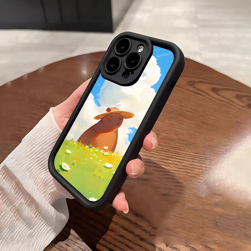 Cute Capybara Phone Case For IPhone 17 Pro Max 15 Pro 16 14 Plus 12 13 Mini 11 Pro Shockproof Soft Cover