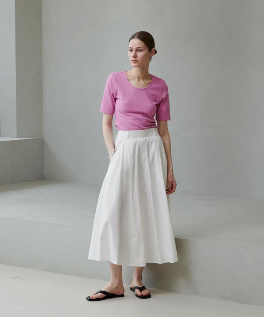 Owaiwai Cotton Flare Long Skirt_I